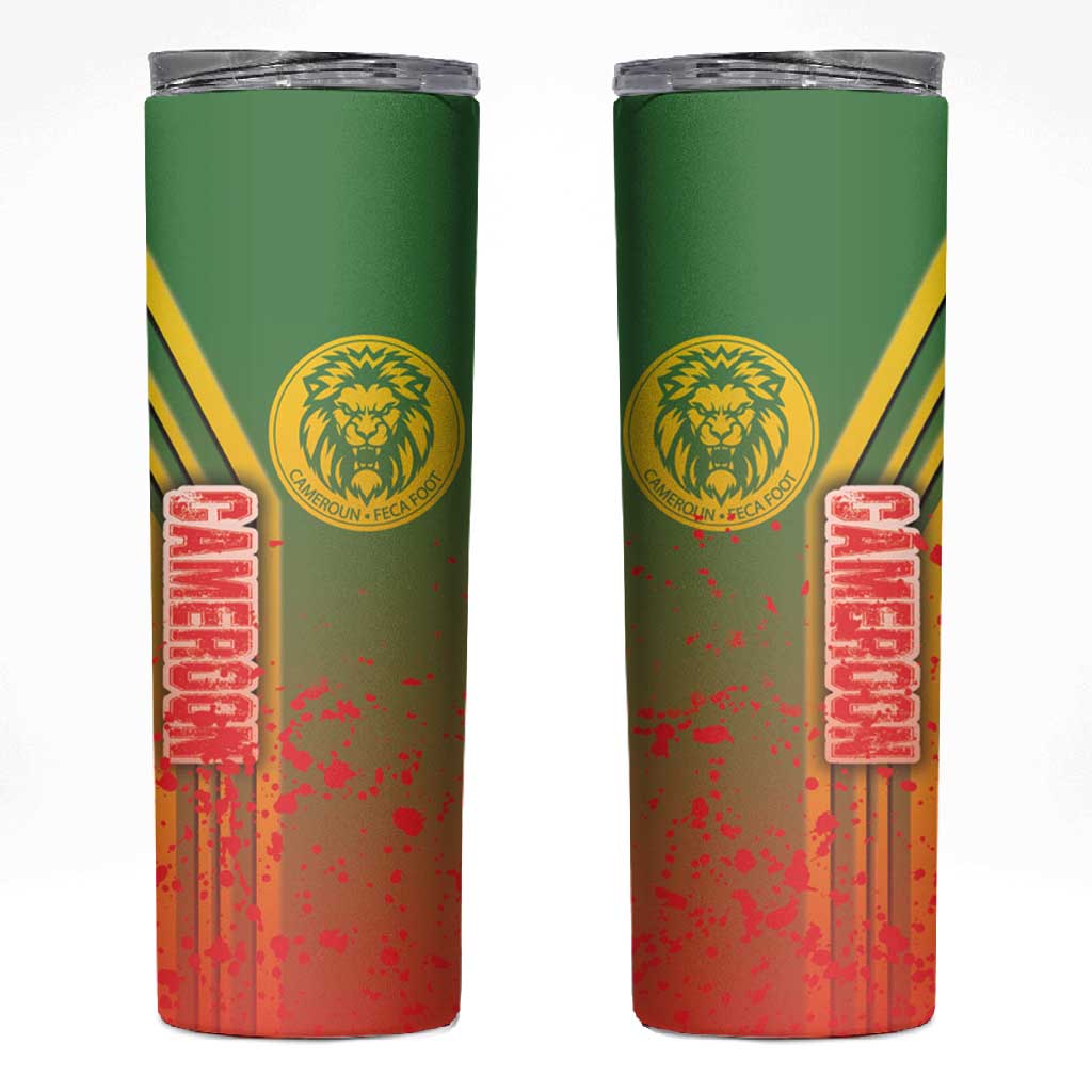 Cameroon Soccer Skinny Tumbler Indomitable Lions Football - Road To Champion DT03