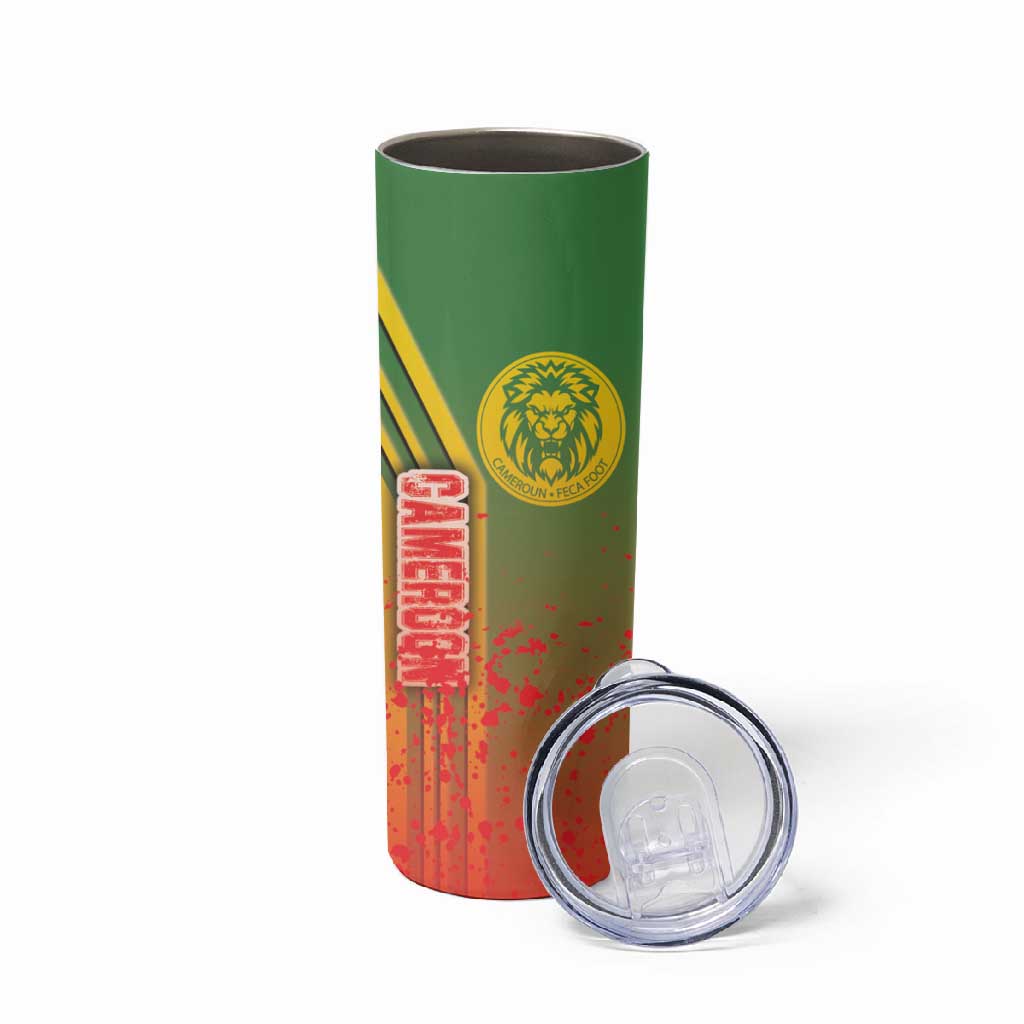 Cameroon Soccer Skinny Tumbler Indomitable Lions Football - Road To Champion DT03