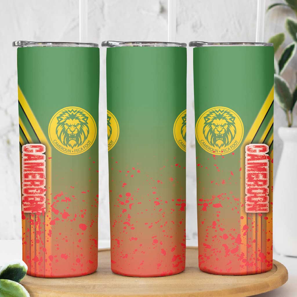 Cameroon Soccer Skinny Tumbler Indomitable Lions Football - Road To Champion DT03
