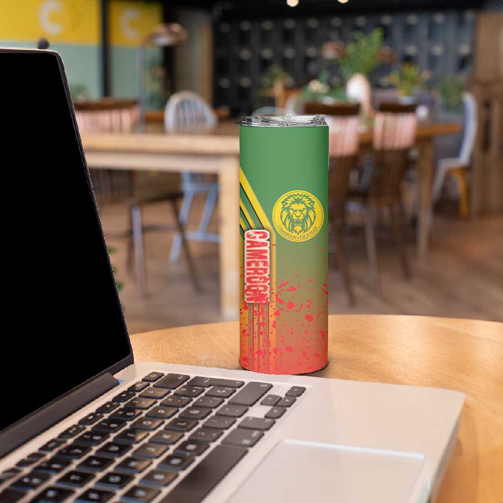 Cameroon Soccer Skinny Tumbler Indomitable Lions Football - Road To Champion DT03