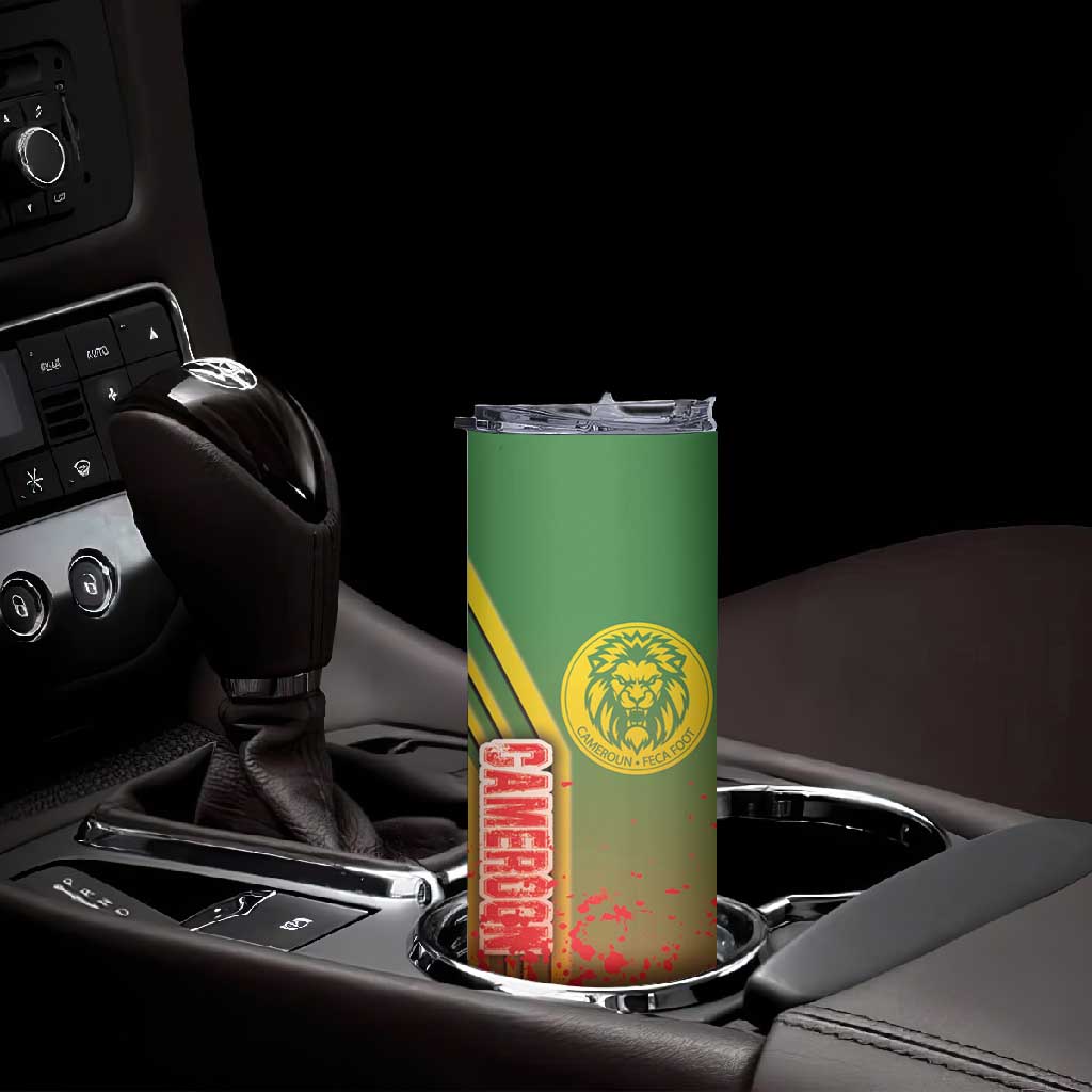 Cameroon Soccer Skinny Tumbler Indomitable Lions Football - Road To Champion DT03