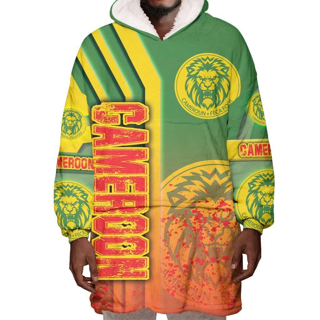 Cameroon Soccer Wearable Blanket Hoodie Indomitable Lions Football - Road To Champion DT03