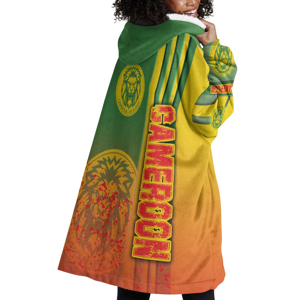 Cameroon Soccer Wearable Blanket Hoodie Indomitable Lions Football - Road To Champion DT03