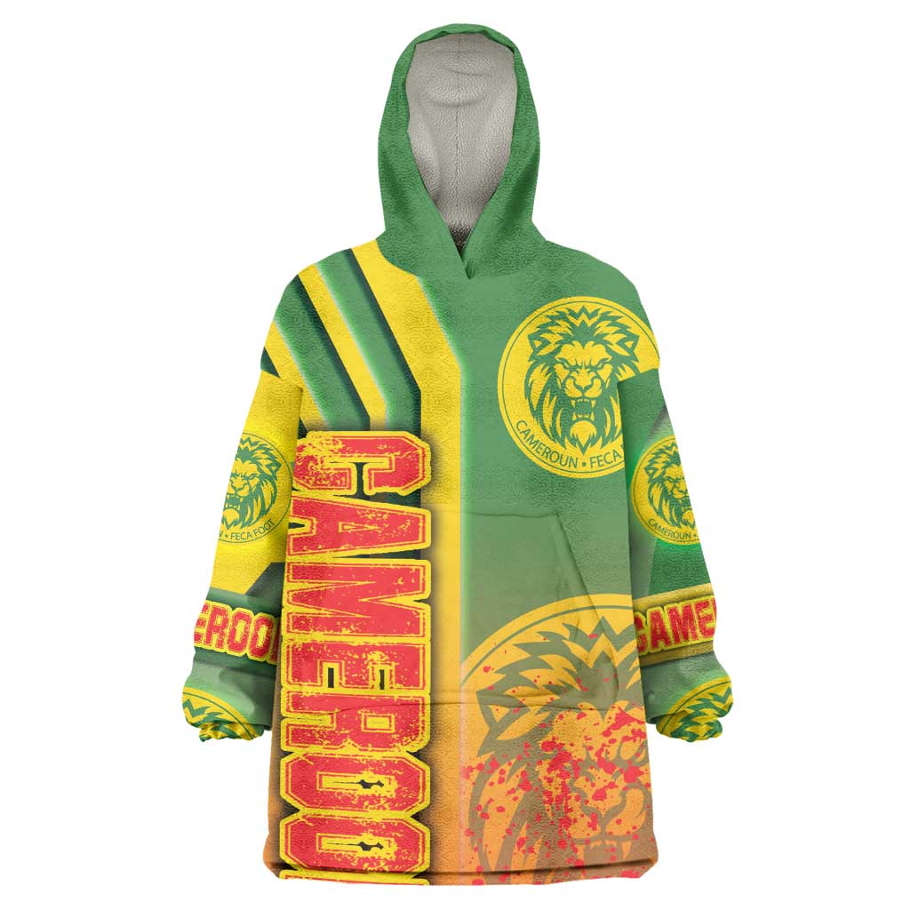 Cameroon Soccer Wearable Blanket Hoodie Indomitable Lions Football - Road To Champion DT03