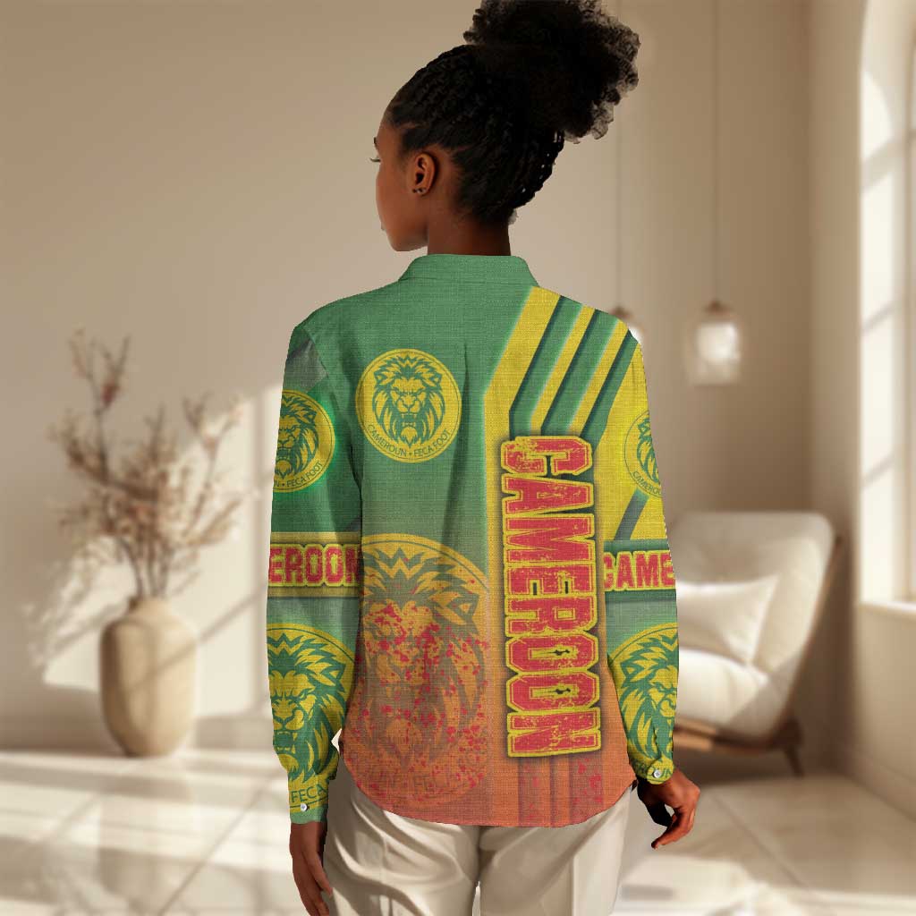 Cameroon Soccer Women Casual Shirt Indomitable Lions Football - Road To Champion DT03