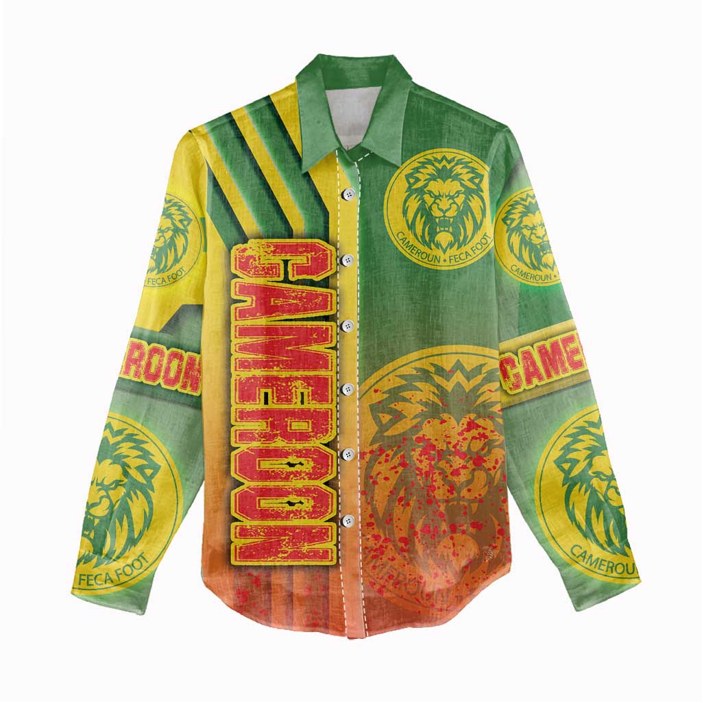 Cameroon Soccer Women Casual Shirt Indomitable Lions Football - Road To Champion DT03