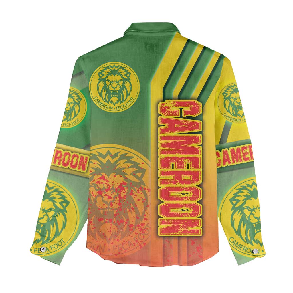 Cameroon Soccer Women Casual Shirt Indomitable Lions Football - Road To Champion DT03