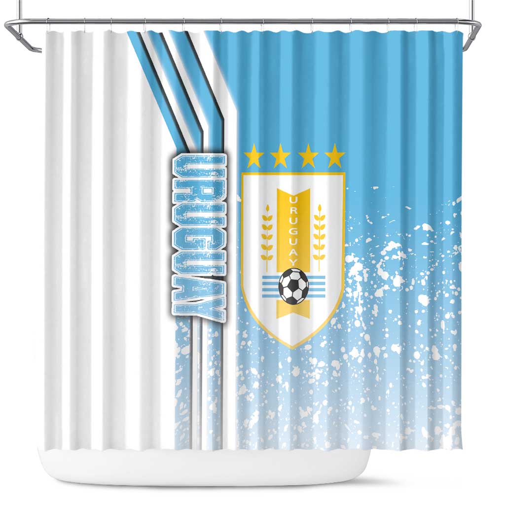 Uruguay Football Shower Curtain Sky Blue Soccer - Road To Champion DT03