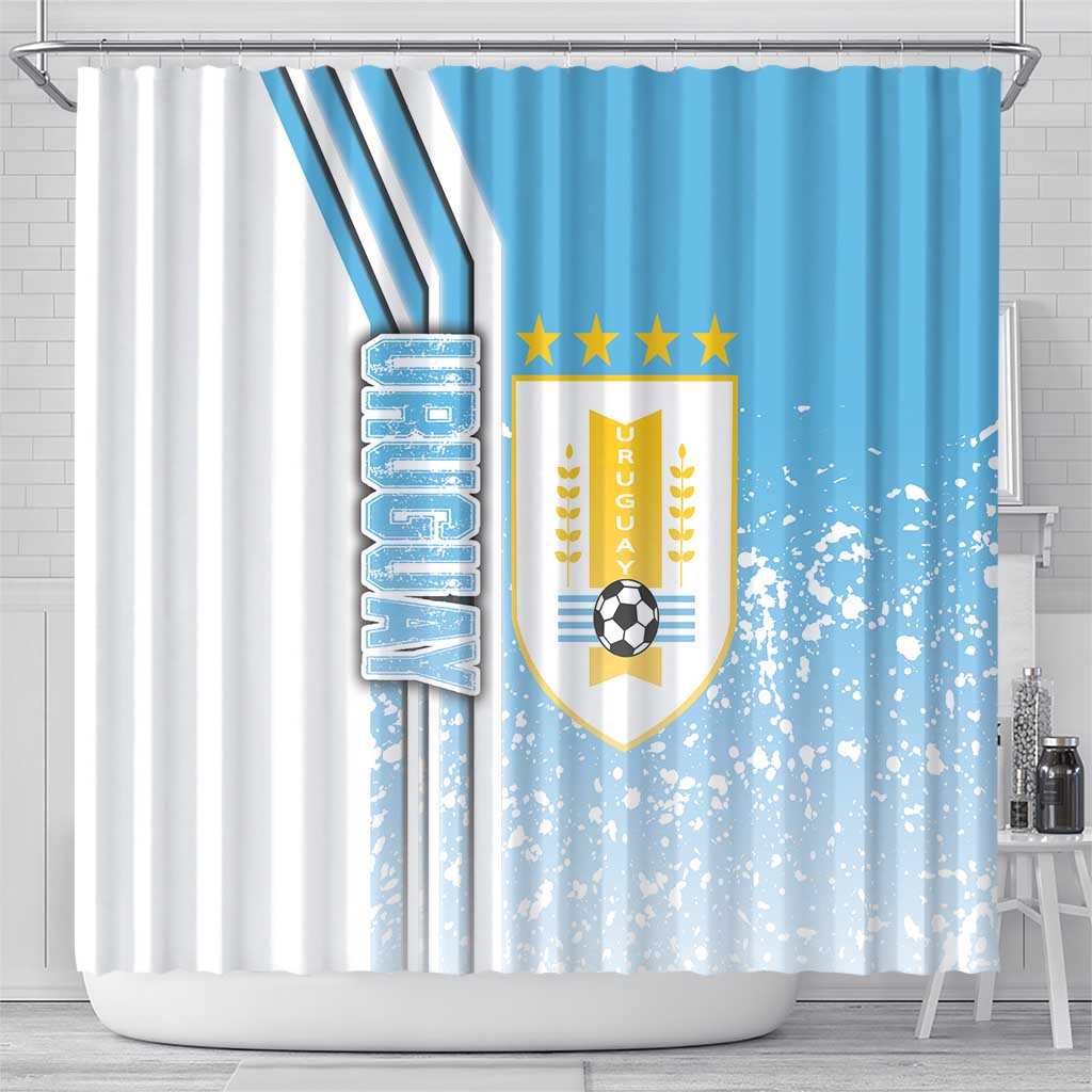 Uruguay Football Shower Curtain Sky Blue Soccer - Road To Champion DT03