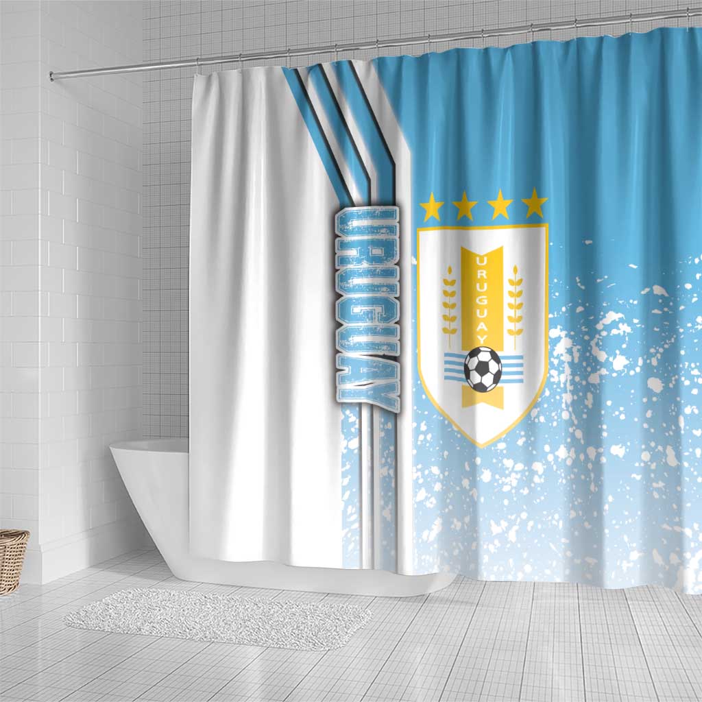Uruguay Football Shower Curtain Sky Blue Soccer - Road To Champion DT03