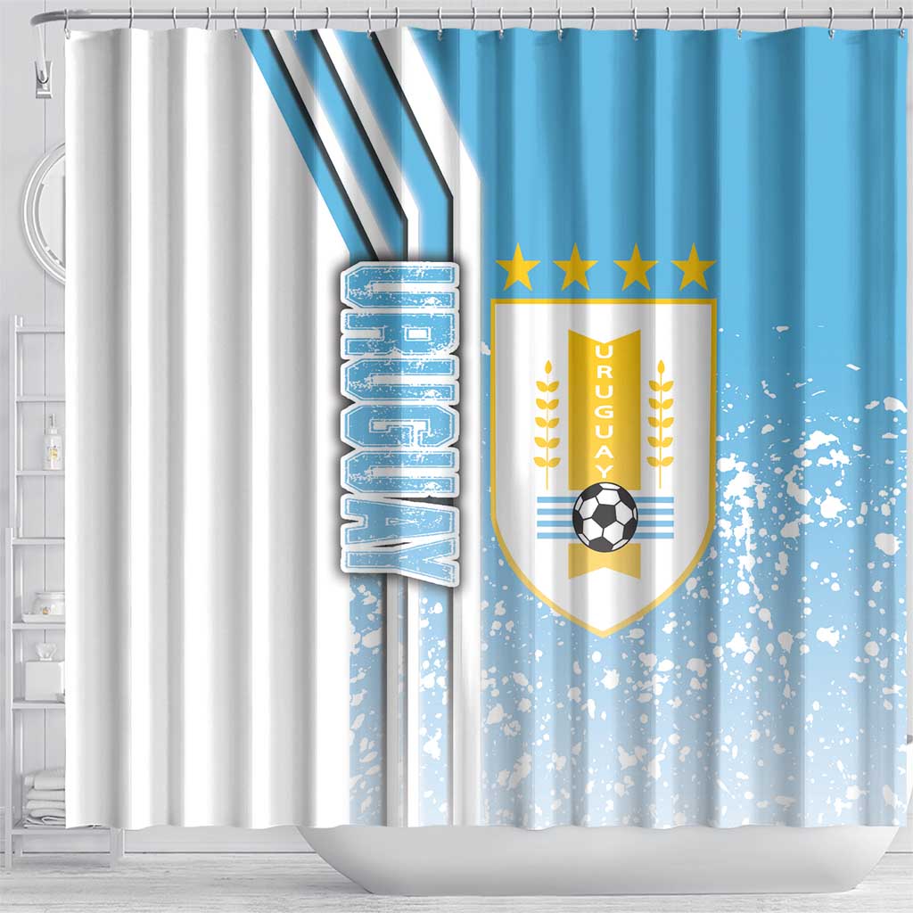 Uruguay Football Shower Curtain Sky Blue Soccer - Road To Champion DT03