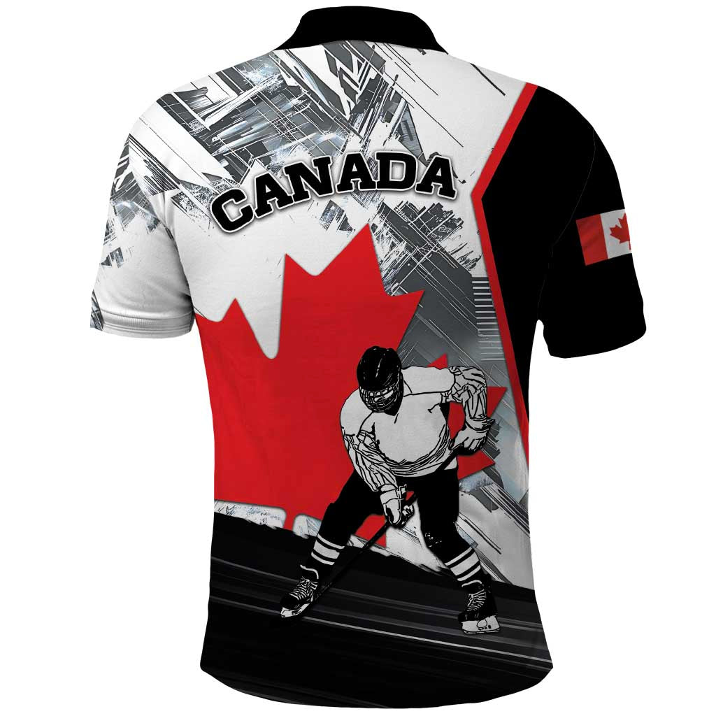 Canada Hockey Polo Shirt Maple Leaf Sport Style DT04