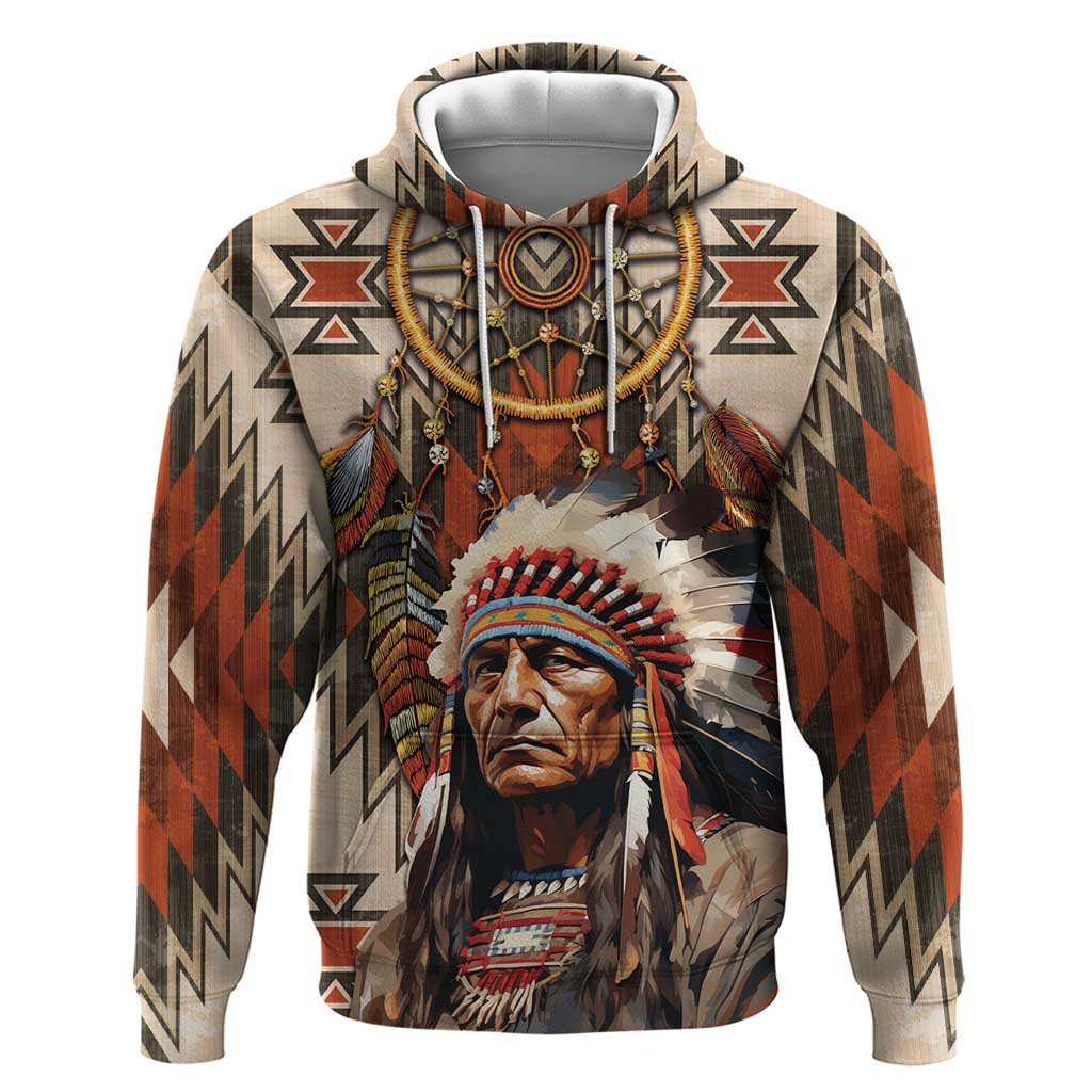 Native American Man Hoodie Feather Headdress With Dream Catcher DT04