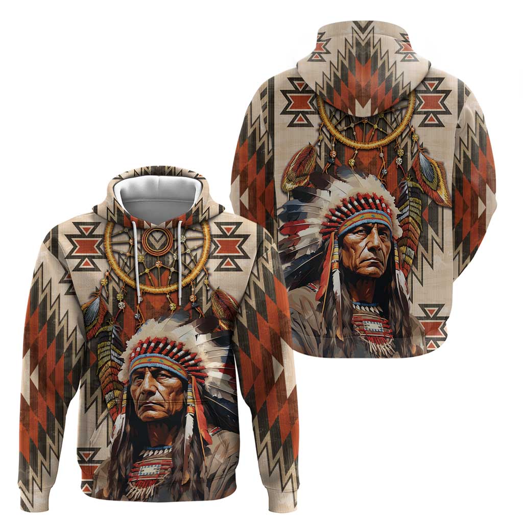 Native American Man Hoodie Feather Headdress With Dream Catcher DT04