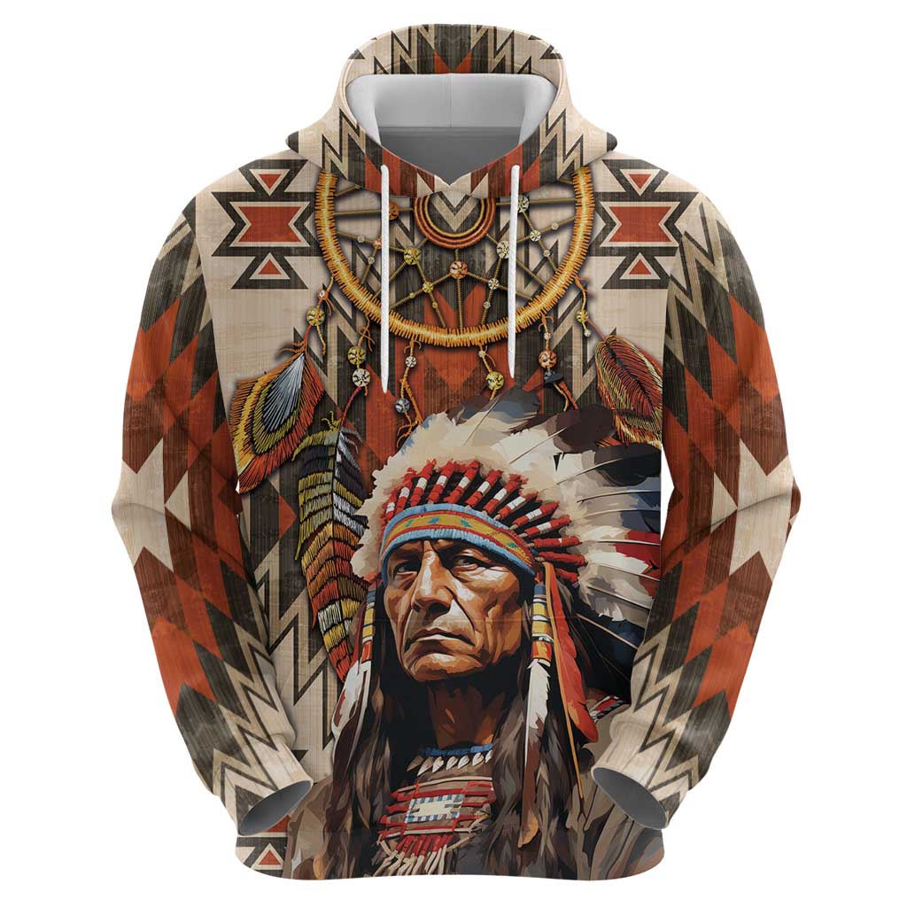 Native American Man Hoodie Feather Headdress With Dream Catcher DT04