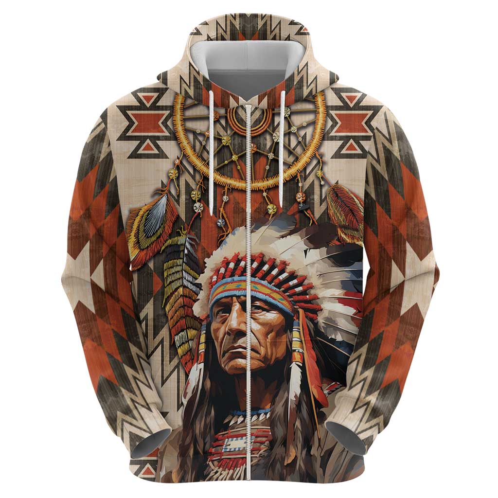 Native American Man Hoodie Feather Headdress With Dream Catcher DT04