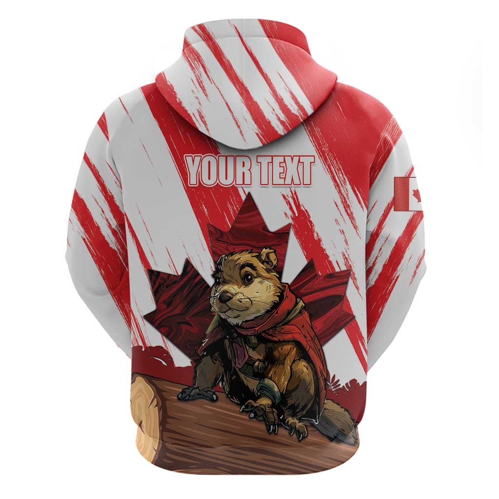 Personalised Canada Beaver Adventurer Hoodie With Maple Leaf DT04