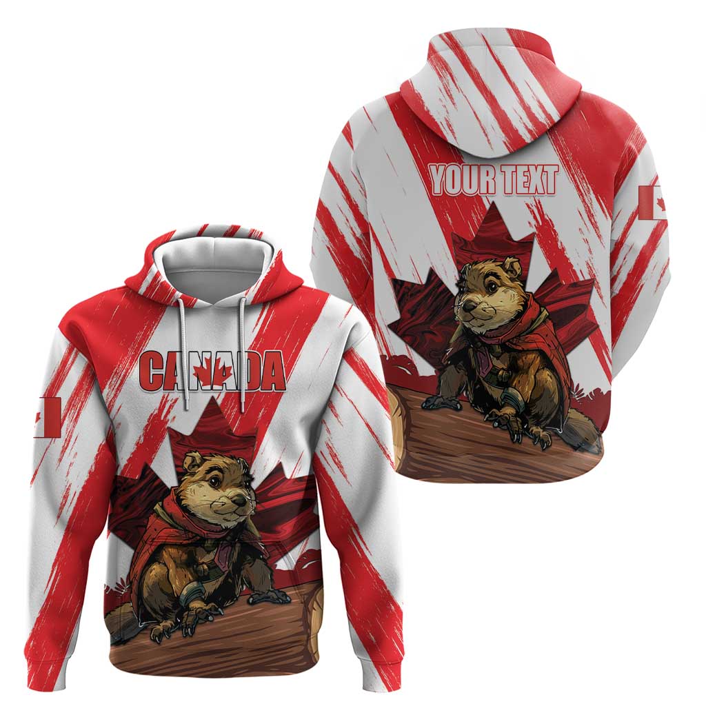 Personalised Canada Beaver Adventurer Hoodie With Maple Leaf DT04