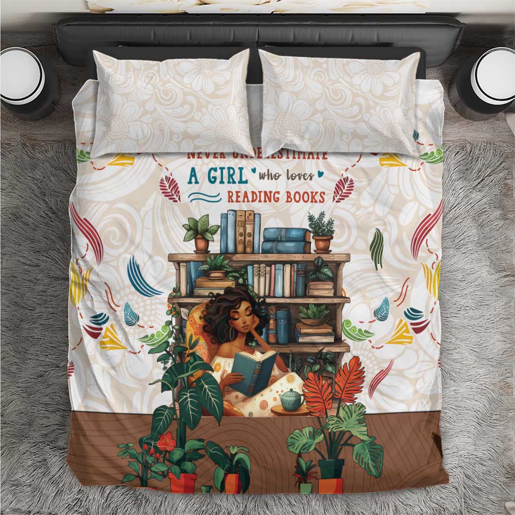 Never Underestimate A Girl Who Loves Reading Books Bedding Set African Book Lovers DT04