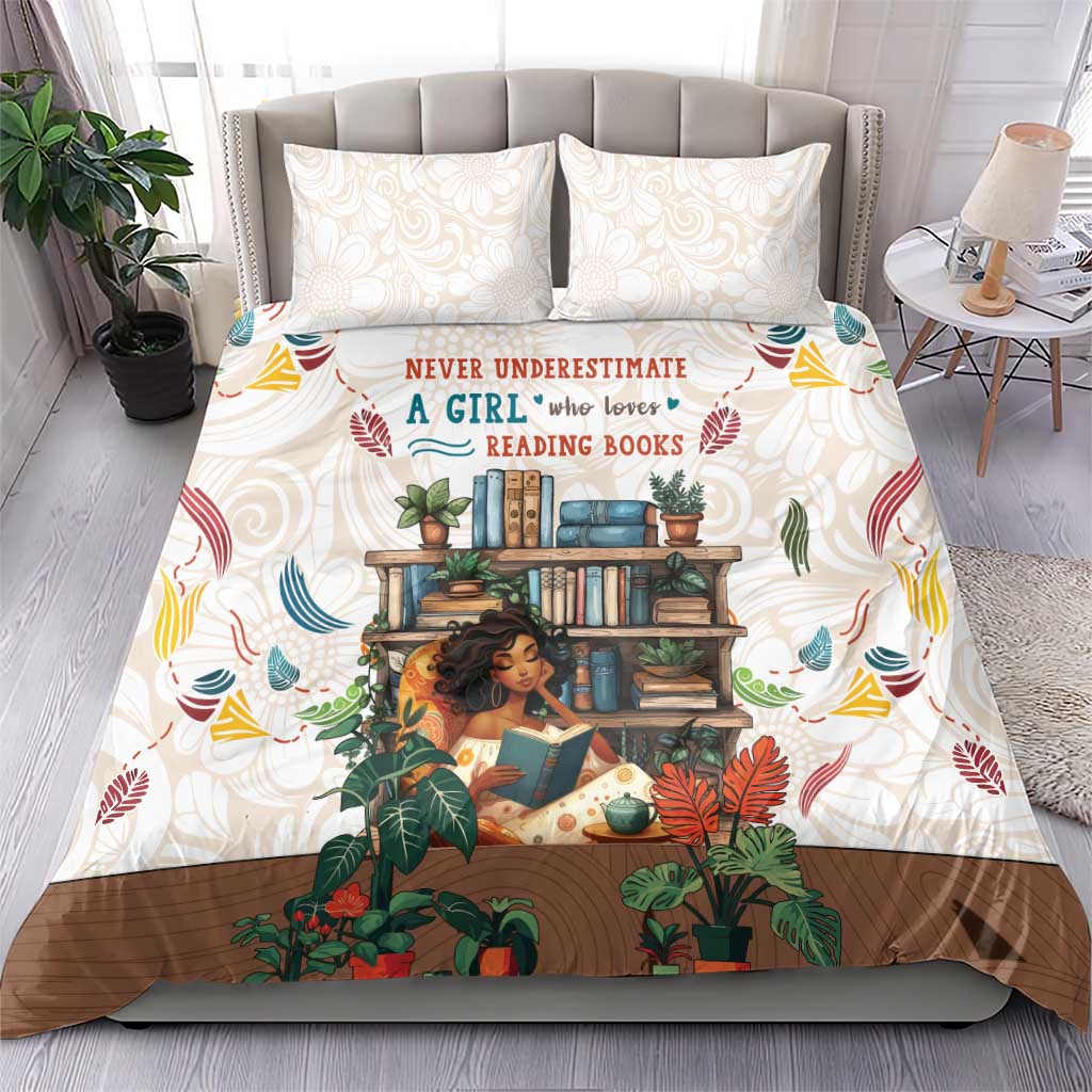 Never Underestimate A Girl Who Loves Reading Books Bedding Set African Book Lovers DT04