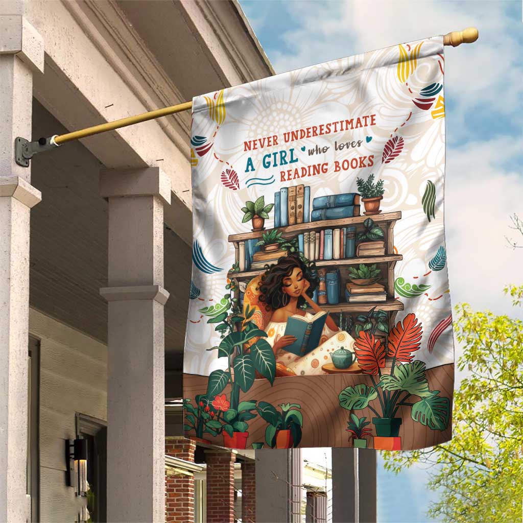 Never Underestimate A Girl Who Loves Reading Books Garden Flag African Book Lovers DT04