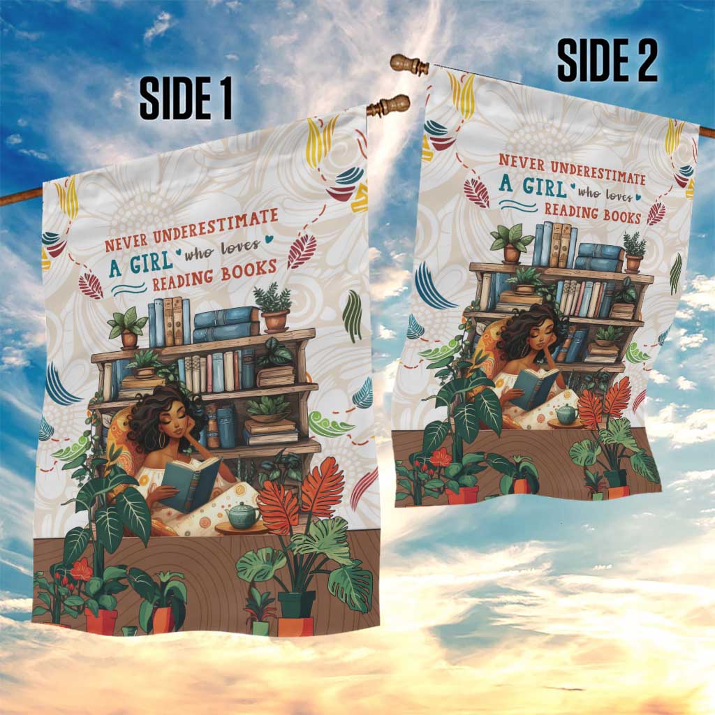 Never Underestimate A Girl Who Loves Reading Books Garden Flag African Book Lovers DT04