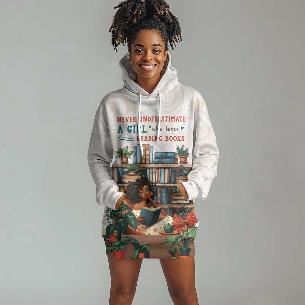 Never Underestimate A Girl Who Loves Reading Books Hoodie Dress African Book Lovers DT04
