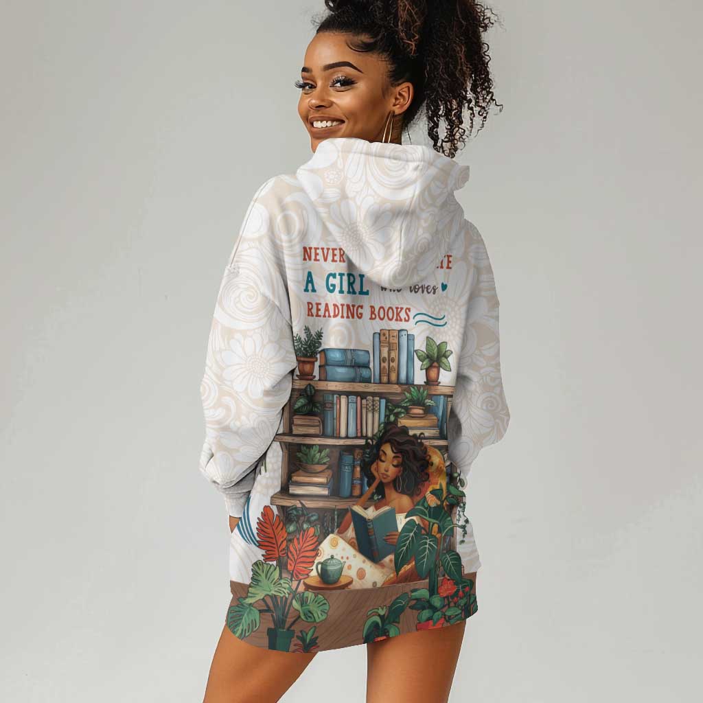 Never Underestimate A Girl Who Loves Reading Books Hoodie Dress African Book Lovers DT04