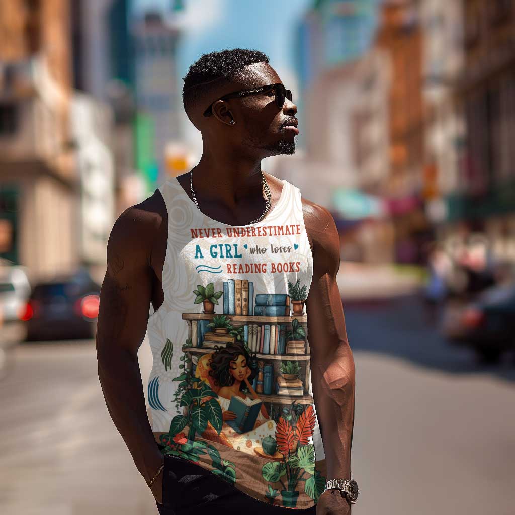 Never Underestimate A Girl Who Loves Reading Books Men Tank Top African Book Lovers DT04