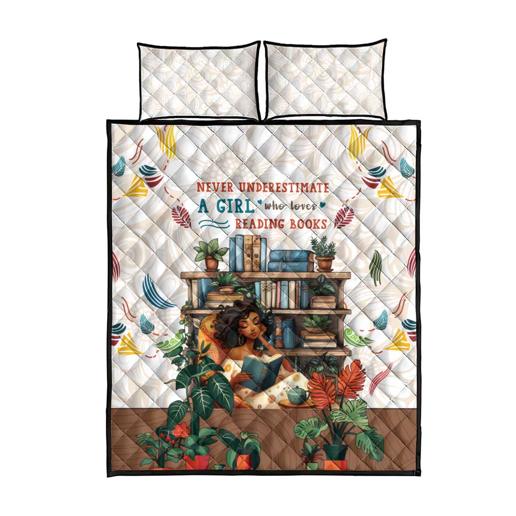 Never Underestimate A Girl Who Loves Reading Books Quilt Bed Set African Book Lovers DT04