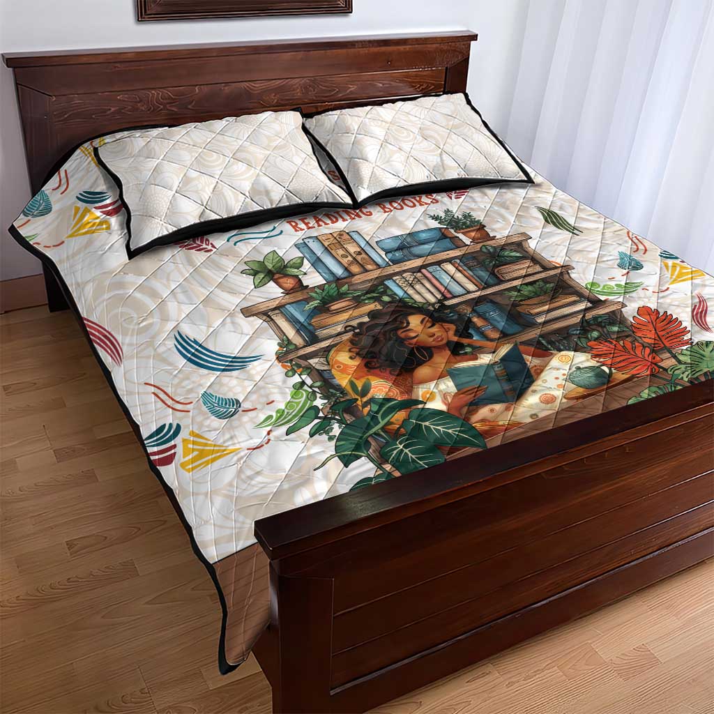Never Underestimate A Girl Who Loves Reading Books Quilt Bed Set African Book Lovers DT04