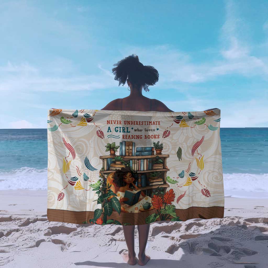 Never Underestimate A Girl Who Loves Reading Books Sarong African Book Lovers DT04