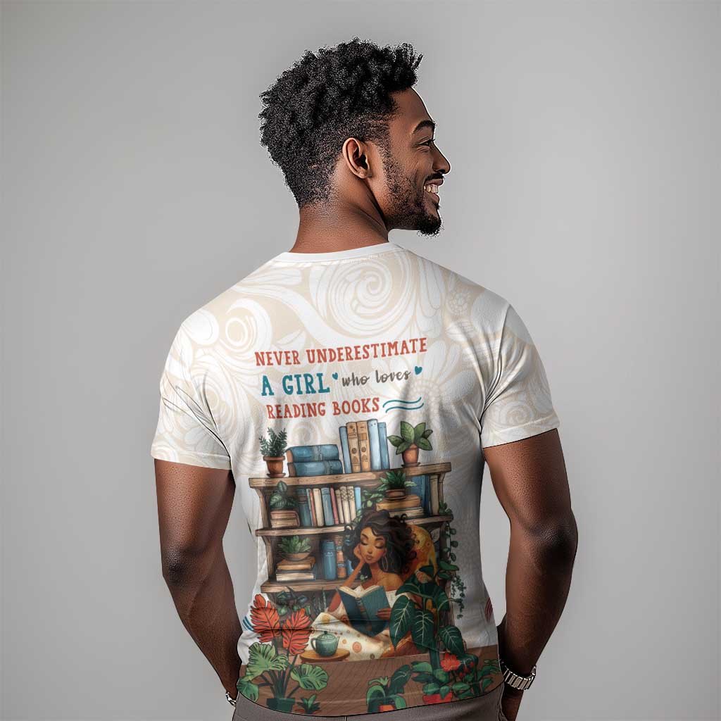 Never Underestimate A Girl Who Loves Reading Books T shirt African Book Lovers DT04