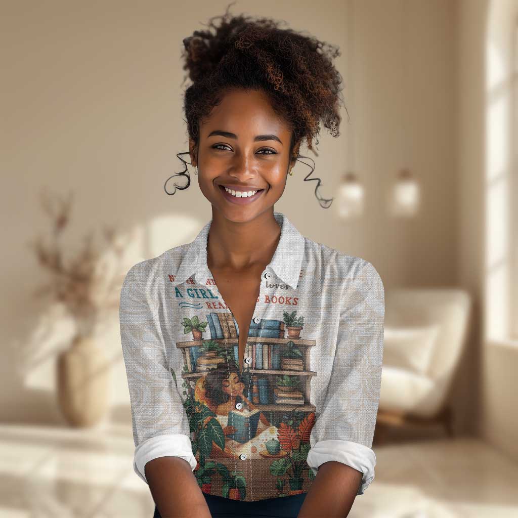 Never Underestimate A Girl Who Loves Reading Books Women Casual Shirt African Book Lovers DT04