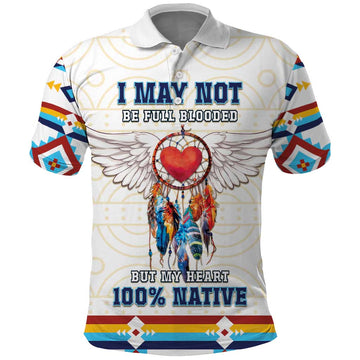 Native American Love Polo Shirt Dream Catcher With Angel Wings DT04