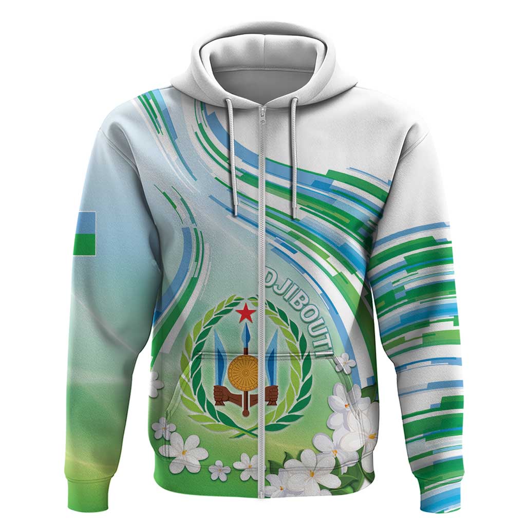Personalised Djibouti Hoodie Jabuuti Emblem With Jasmine DT04