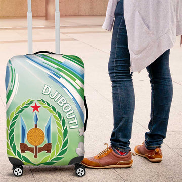 Djibouti Luggage Cover Jabuuti Emblem With Jasmine DT04