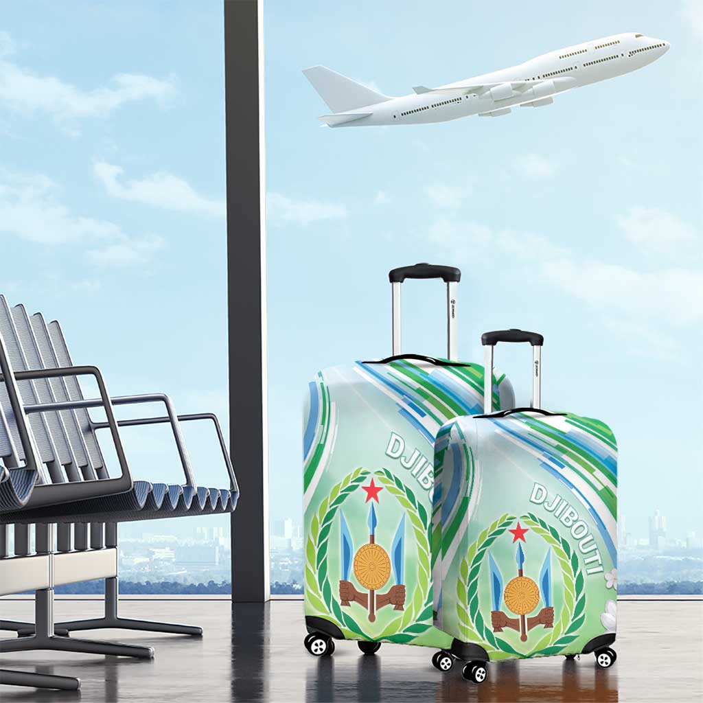 Djibouti Luggage Cover Jabuuti Emblem With Jasmine DT04