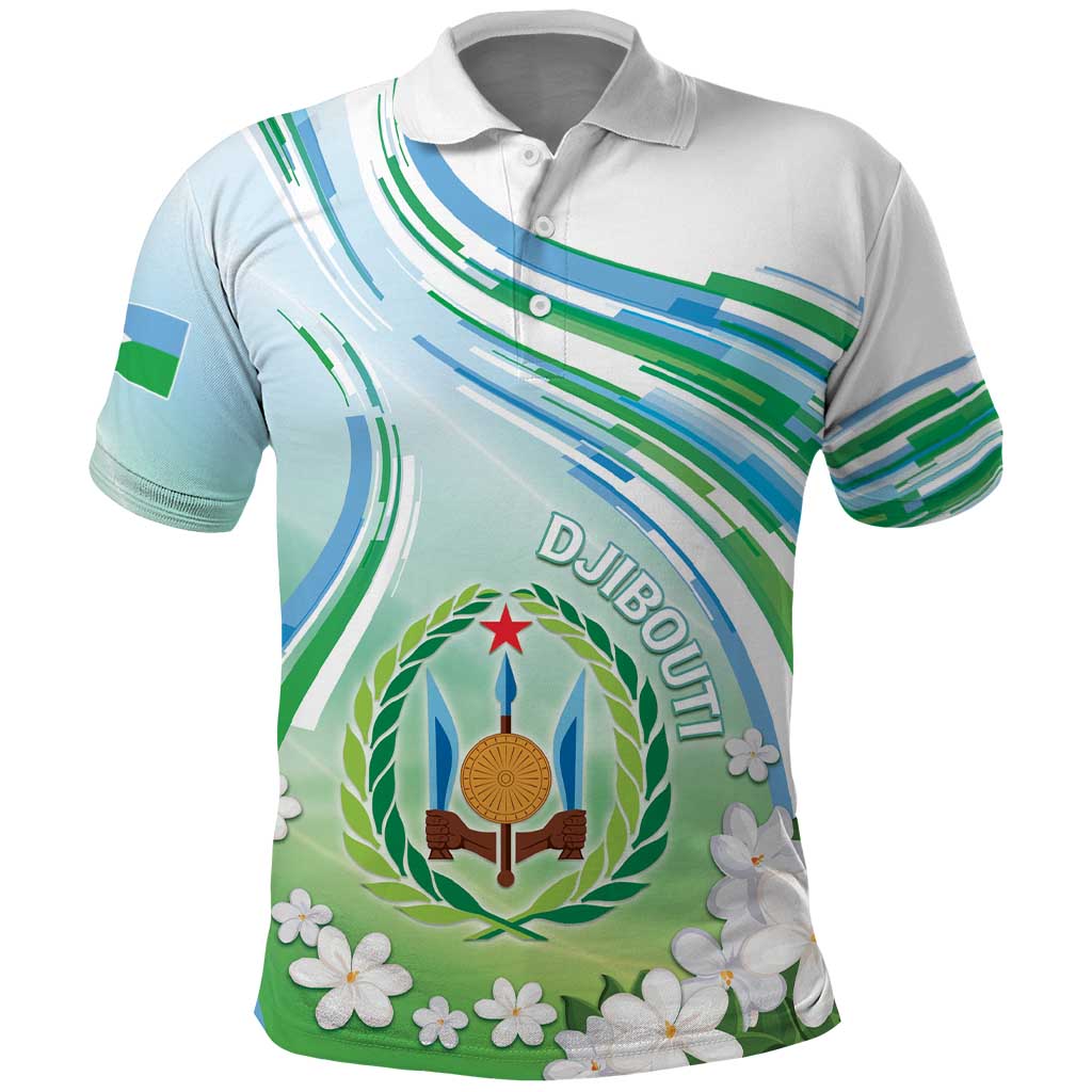 Personalised Djibouti Polo Shirt Jabuuti Emblem With Jasmine DT04