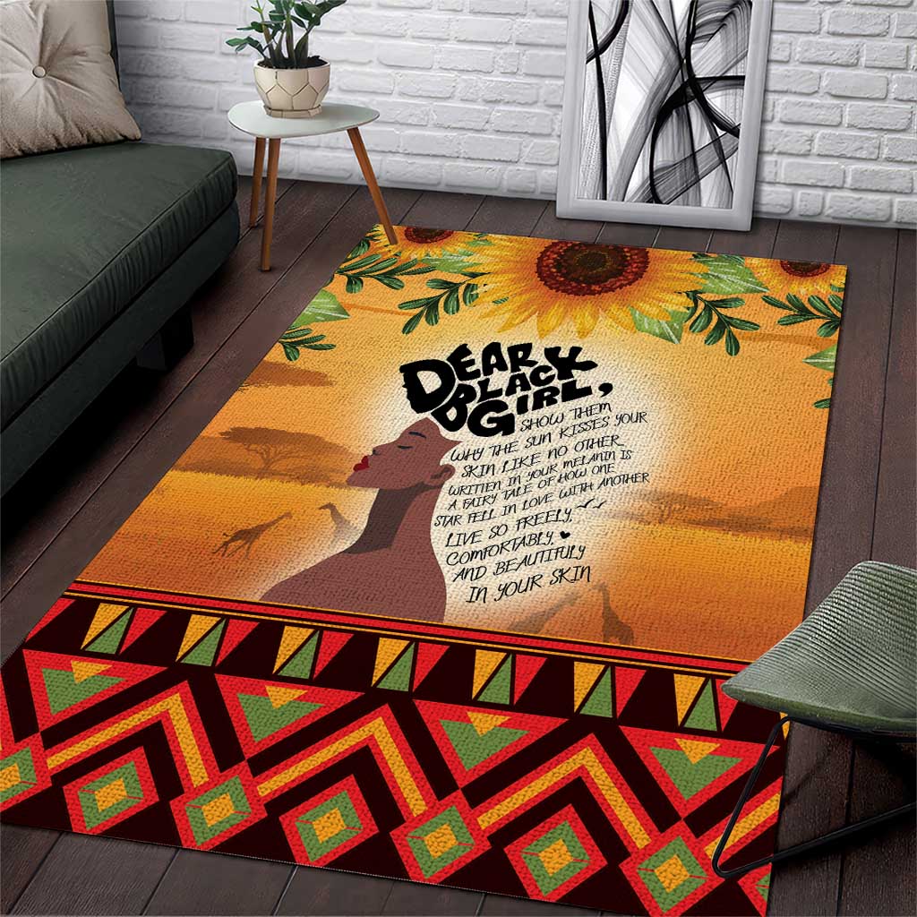 Dear Black Girl Area Rug African Pride Black Women DT04