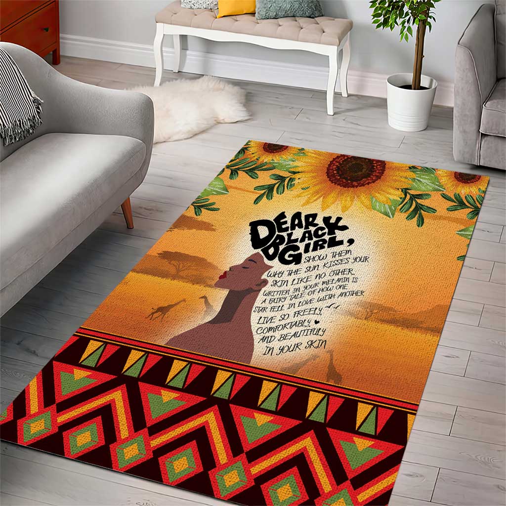 Dear Black Girl Area Rug African Pride Black Women DT04