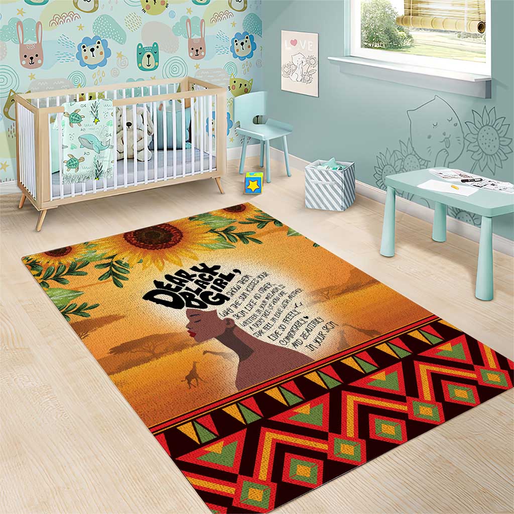 Dear Black Girl Area Rug African Pride Black Women DT04