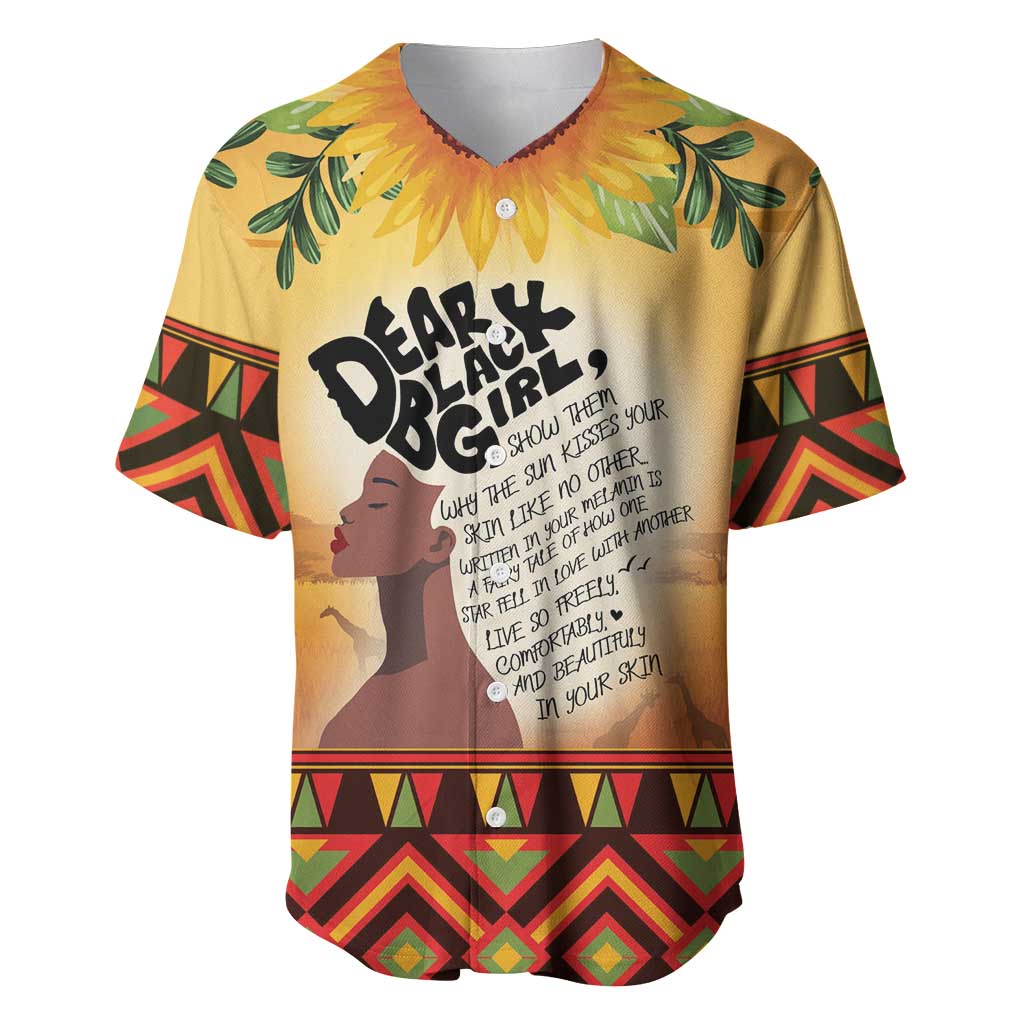 Dear Black Girl Baseball Jersey African Pride Black Women DT04