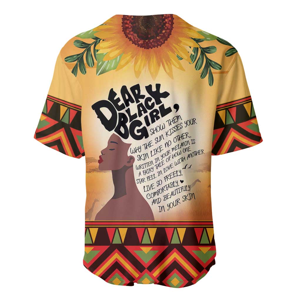 Dear Black Girl Baseball Jersey African Pride Black Women DT04