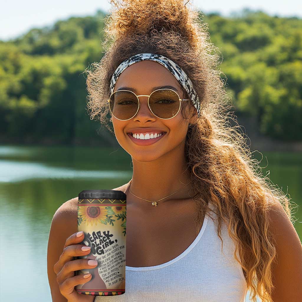 Dear Black Girl 4 in 1 Can Cooler Tumbler African Pride Black Women DT04