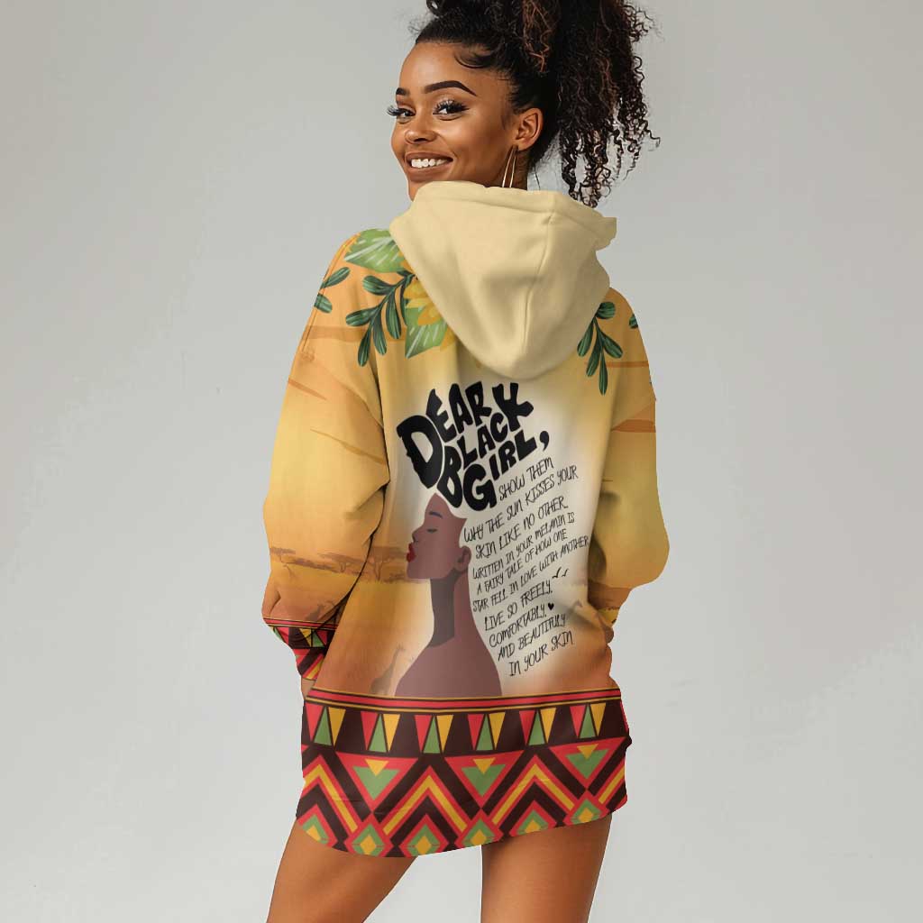 Dear Black Girl Hoodie Dress African Pride Black Women DT04