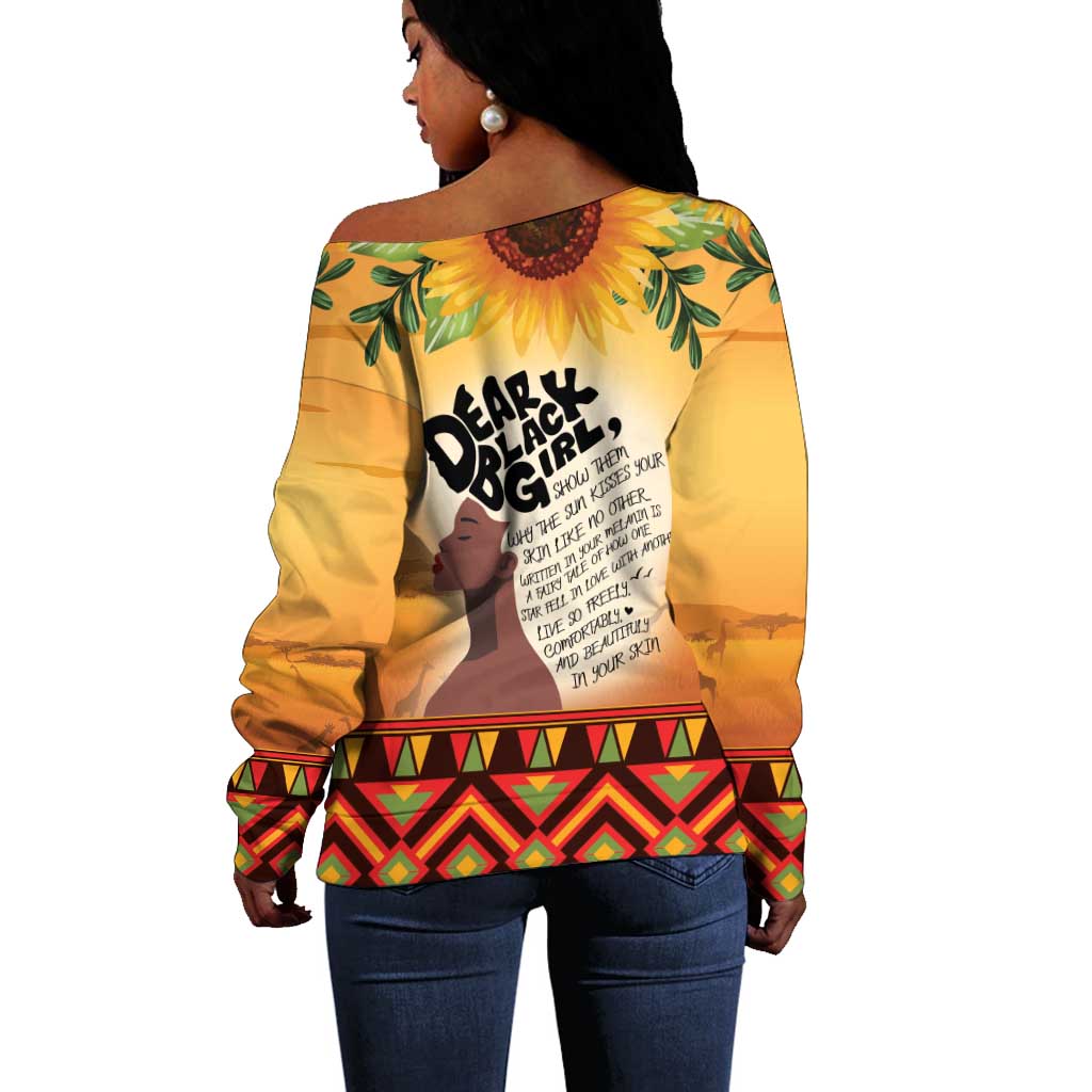 Dear Black Girl Off Shoulder Sweater African Pride Black Women DT04