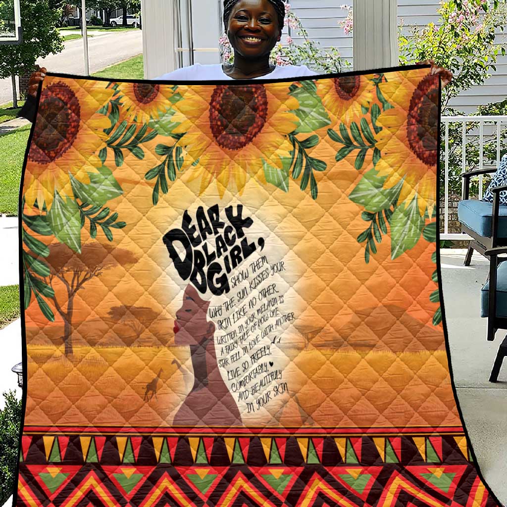 Dear Black Girl Quilt African Pride Black Women DT04