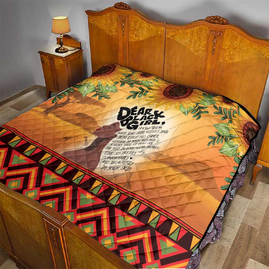 Dear Black Girl Quilt African Pride Black Women DT04