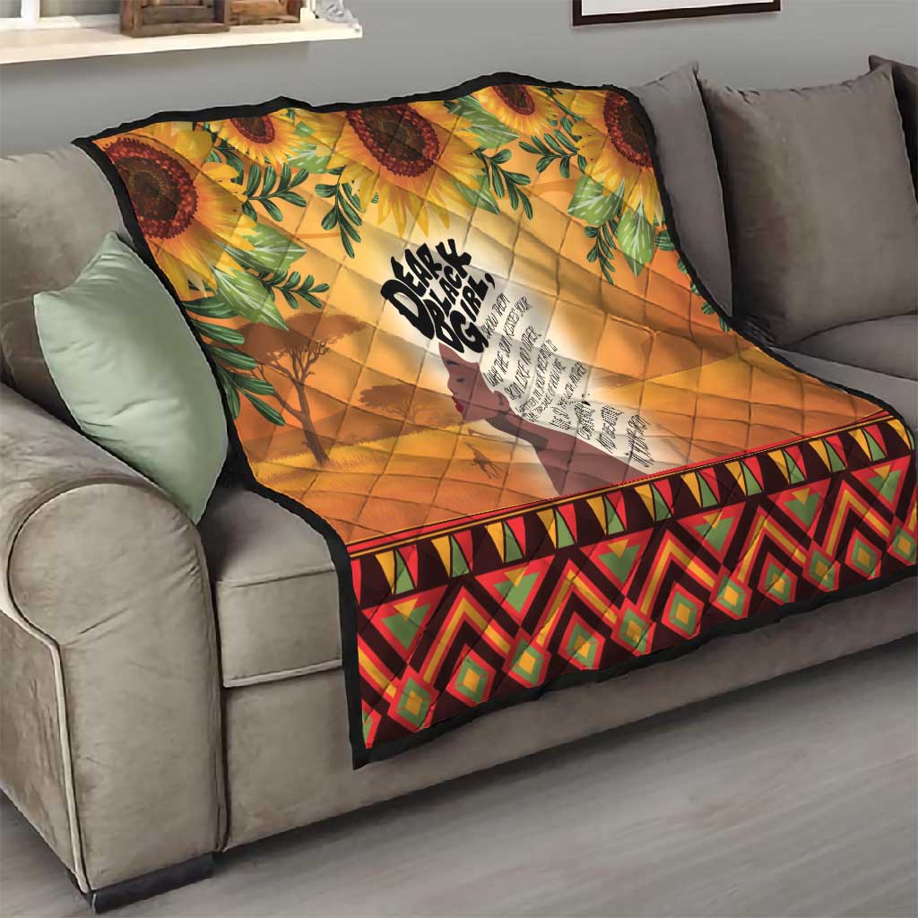 Dear Black Girl Quilt African Pride Black Women DT04